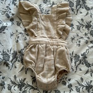 Romper, OAT, 3-6M, 100% linen, cream